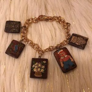 True vintage handpainted raggedy ann bracelet